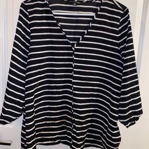 Black and white blouse